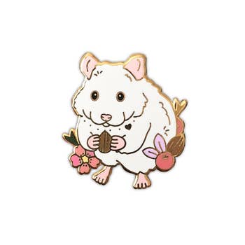White Hamster Pin
